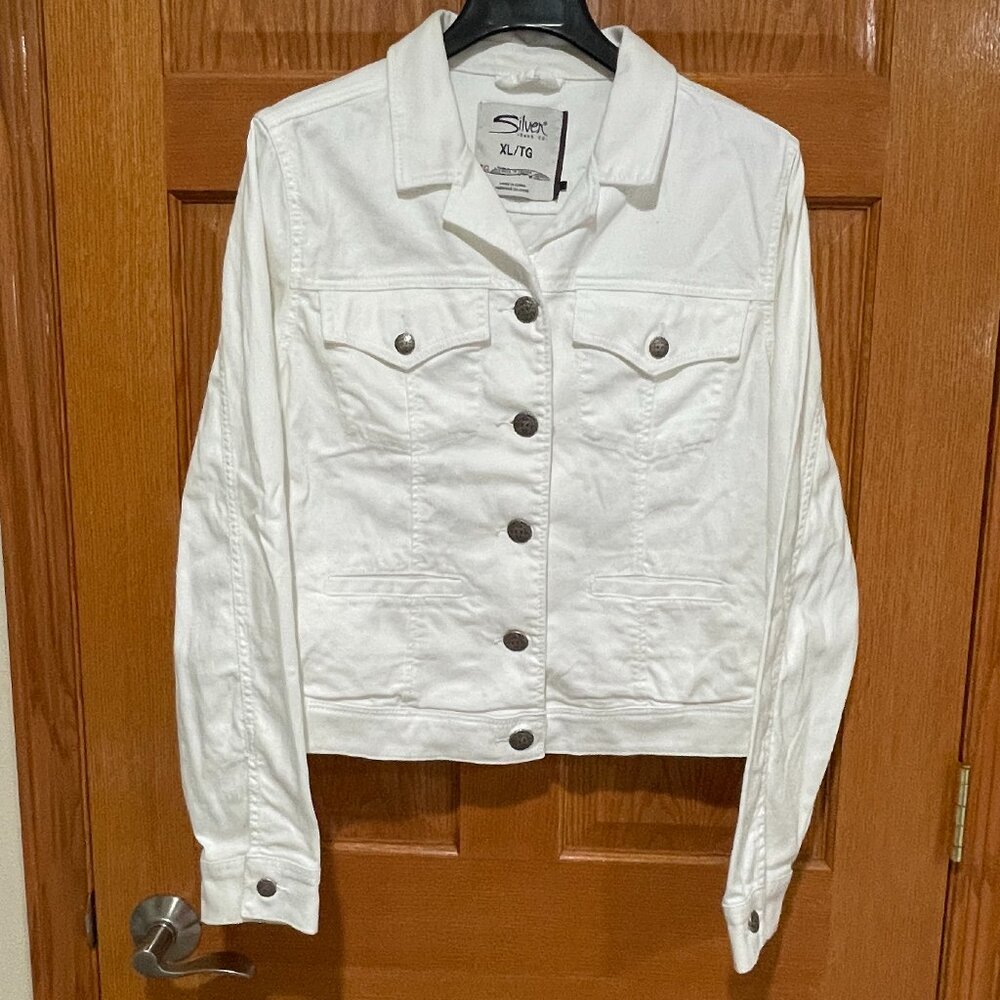 Silver Jeans White Denim Jean Jacket